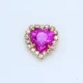 Rosa Herz Strass Applikation, Pinker Kristall Klauenkette fur Schuhe Taschen Kleidung - Fuchsia