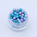 Colorful ABS gradient faux pearl beads in clear jar, ideal for DIY nail art and crafts. - 3mm Pack / 2#
