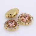 Goldfarbene Kristall Strass Krallen Knöpfe, DIY handgemachte Kleidung Haar Accessoires Material. - Rosenrot