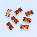 Amber Rectangular Sew-On Rhinestone with Silver Claw Setting DIY Craft Apparel Accessory - Reddish Brown