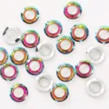 10mm angel ring crystal rhinestone round hollow diy nail art jewelry pendant charms variant - Multicolor Round (Single Piece)