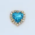 Herzförmiger Strass-Krallenkette Nähdiamant für DIY Schuhe Taschen Hochzeitskleid Zubehör - Seeblau