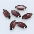 Marquise Strasssteine mit Krallen, roter Glasdiamant zum Aufnähbare für DIY Kleidung Dekoration. - Mittleres Lila