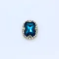 Langer achteckiger dunkelblauer Kristall Strass DIY Klauenkette Näh Edelstein für Haarschmuck. - Pfauenblau