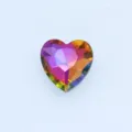 Heart-shaped crystal rhinestone, AB iridescent glass gemstone for DIY jewelry making and crafts. - Multi-Color