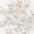 10mm square hollow crystal rhinestones and metal frames for DIY nail art and jewelry making. - White Square 10mm (Single Piece)