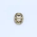 Langer achteckiger Kristallglas Strass Krallenstein für DIY Haarschmuck und Nähzubehör - Kaffeebraun