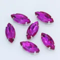 Großhandel Markise Krallen Glas Strasssteine Fuchsia DIY Bekleidung Kleider Nähzubehör Dekor - Fuchsia