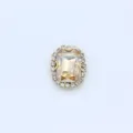 Champagner Kristallglas lange achteckige Krallen Strass DIY Haarschmuck Bastelbedarf. - Goldchampagner