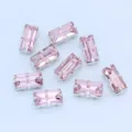 Pink rectangular hand-sewn claw rhinestones with silver settings for DIY crafts and apparel. - Light Pink