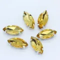 Gelbe Markise Krallen Strasssteine Aufnähbar Glas Kristalle für DIY Kleider und Kleidung - Gold