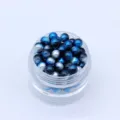 Farbige ABS Perlen Perlchen Perlmutt blau fuer Nageldesign DIY Schmuck Dekoration Zubehoer. - 3mm Packung / Größe 11