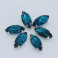 Blaue Marquise Glas-Strasssteine mit Krallenfassung, ideal für DIY Kleider- und Kragendekor. - Pfauenblau
