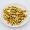 Perles demi-rondes à dos plat dorées pour nail art et accessoires de bricolage. - 3 mm paquet de 10000 pièces / Or Mat