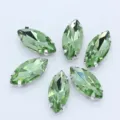 Grüne Markise Glas Strasssteine mit Krallenfassung, ideal zum Nähen von DIY Kleidern und Kragen. - Hellgrün