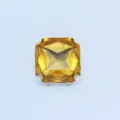 Square yellow glass sew-on rhinestone with silver claw setting, ideal for DIY crafts. - 18mm 9 pcs / Golden Yellow