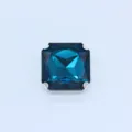 Square dark blue glass rhinestone with silver claw setting, perfect for DIY clothing and apparel accessories. - Peacock Blue