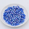 Perles Demi-Rondes Plates Bleu AB pour Nail Art et Accessoires de Bricolage Neu - 8 mm paquet de 2000 pièces / Bleu Foncé AB