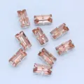 Rectangle claw rhinestones sewing crystals peach stones silver settings DIY apparel craft supply - Water Red
