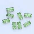 Green rectangle crystal sew on rhinestones with silver claw settings for DIY wedding dress. - Light Green