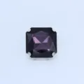 Square purple glass sew-on rhinestone with silver claw setting for DIY garment crafts. - Violet