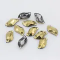 S-shaped glass crystal rhinestones with dual holes, flatback DIY sewing accessories for apparel. - Mineral Gold