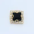 12mm Square Rhinestone Claw Gold Black Hand-sewn DIY Garment And Shoe Accessory - 12mm / Black