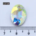 Oval double-hole sew-on glass rhinestone AB colorful crystal diy clothing apparel dress - Oval Shape (AB White) / 28 Pieces/Pack (13x18mm)