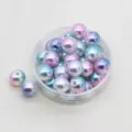Perle di imitazione sfumate ABS colorate per nail art e fai da te. Perle rotonde forate. - 12 mm circa 500 pz per 500 g / N. 5 colore sfumato