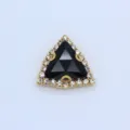Triangle rhinestone claw drill diy hair accessory crystal button for clothing wedding dress - Black