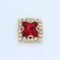 12mm Square Red Rhinestone Glass Claw Drill DIY Craft Clothing Accessory For Sale - 12mm / Red