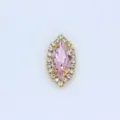 Bouton strass marquise rose griffe cristal verre couture accessoire vetement DIY eclat - Rose Clair