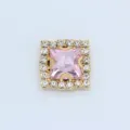 Square claw rhinestone DIY crystal buttons for clothes shoes wedding dress decoration accessories 12mm - 12mm / Light Pink