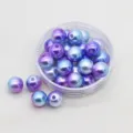 Perle di imitazione ABS sfumate viola-blu, perfette per nail art fai da te e gioielli. - 12 mm circa 500 pz per 500 g / N. 6 colore sfumato