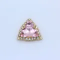 Dreieckiger rosa Strass-Krallenbohrer Kristallknopf für DIY Kleidung Haarschmuck Zubehör - Hellrosa