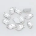 28pcs Strass Cristal Verre Forme S Dos Plat à Coudre DIY Robe de Mariée Vêtement - Blanc