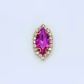 Bouton Cristal Strass Marquise Griffe Perçage DIY Accessoire Vêtement Fushia Gemme - Rose rouge