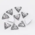 Strass triangolari grigi da cucire doppio foro in vetro cristallo fai da te accessori abiti - Grigio