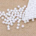 White ABS plastic imitation pearl loose beads, 4-8mm double-hole craft and garment accessories. - 4mm Approx. 17,000 Pcs per 500g / Pure White