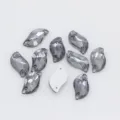 Strass cristaux gris en forme S double trou fond plat DIY vêtement mariage déco. - Gris