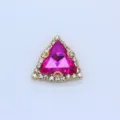 Dreieck Rosa Strass Knopf Kristall Krallenbohrer DIY Kleidungsstück Zubehör Variante Teil - Fuchsia