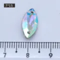 DIY 7x15mm marquise sew-on glass rhinestone with AB color for garment dress decoration sparkling - Marquise Shape (AB White) / 48 Pieces/Pack (7x15mm)