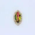 Bouton strass marquise griffe cristal, pierre fantaisie verre coloré pour couture DIY. - Multicolore