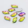 Strass en cristal en forme de S dos plat double trou perles de verre pour couture 28pcs - Coloré