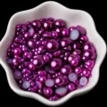 Demi-perles métalliques violettes mélangées pour nail art et bricolage de coques de téléphone. - Violet foncé