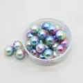 Perle imitazione ABS sfumate colorate rotonde forate 3-12mm per nail art fai da te - N. 7 colore sfumato