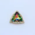 Dreieckiger Strass Klauendreher bunte Kristall DIY Kleidung Haarschmuck Strasssteine - Mehrfarbig