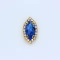 Strass Couture Marquise Cristal Bleu Verre Griffe Perçage Accessoire pour Vêtement DIY - Bleu Moyen