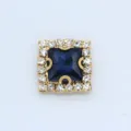 Square blue rhinestone claw diamond 12mm glass DIY accessory for apparel shoes and wedding decor - 12mm / Ink Blue