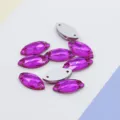 Magenta Markies Naai-Glas Strass Steentjes Dubbel Gat Flatback voor DIY Kleding - Rozerood